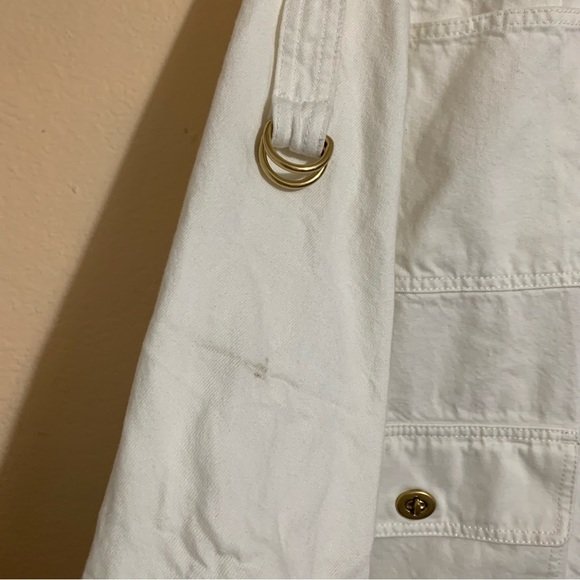 COACH White Denim Shirt Dress With Gold Buttons 100% Cotton Size Small - Picture 3 of 13